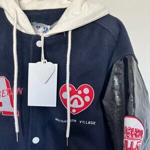 Sold Out NWT Aelfric Eden Color Block Hooded Varsity Jacket w/ Mushroom | Sz S